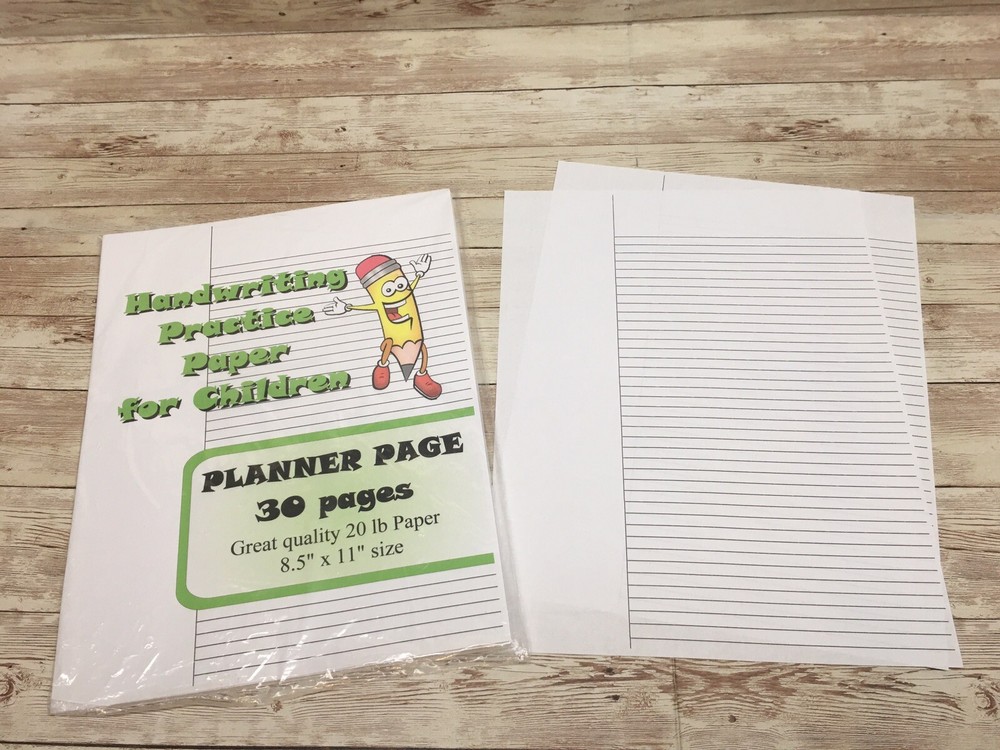 Planner Page - Handwriting Practice Paper For Children - 30 Sheets