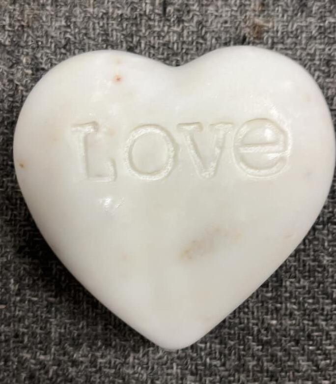 Stone Soapstone Carved Heart Shape.