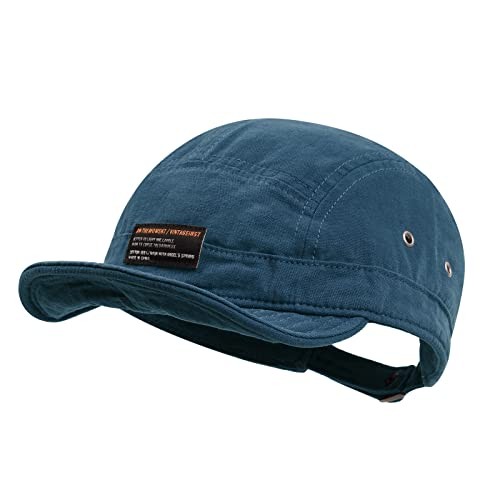 Short Brim Baseball Cap 5 Panel Hat Soft Short Bill Trucker One Size Dy09-blue