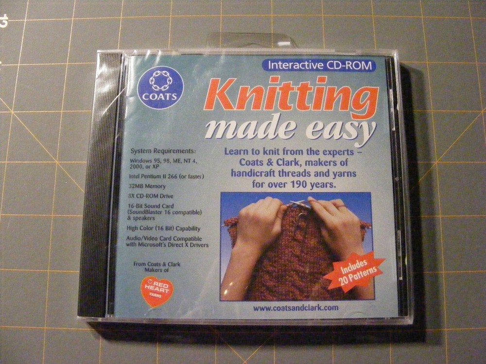 Knitting Made Easy Coats & Clark (Interactive CD-Rom, 2002) learn to knit New