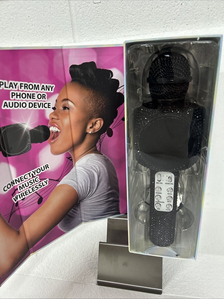 Pink Bling Karaoke Microphone & Bluetooth Speaker