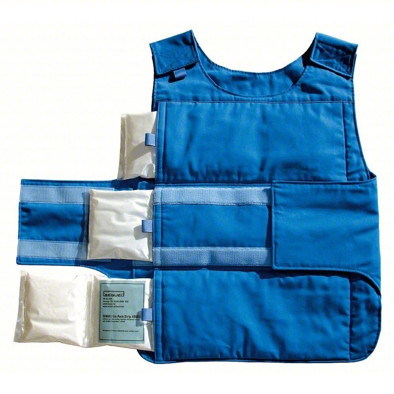 SEQUEL Cooling Vest 3XLN7 Cold Pack Inserts, Universal, Blue, Cotton/Polyester