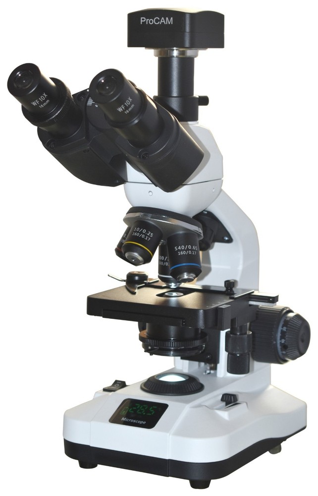 Professional Trinocular Lab Microscope 2500× w/ 5MP Camera & Measuring Software