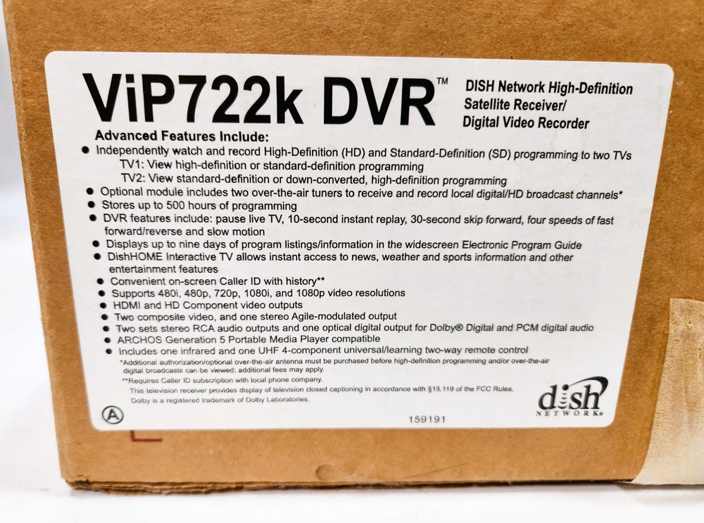 Dish VIP722k DVR Not Tested