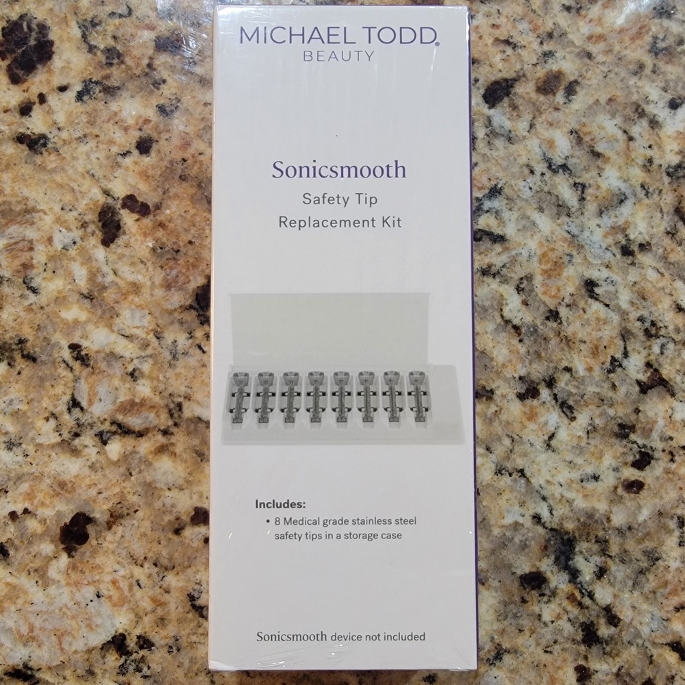 MICHAEL TODD BEAUTY Sonicsmooth 8 Safety Tips Replacement Kit Refills + Case