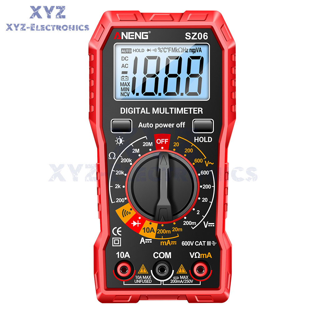 ANENG SZ06 LCD Digital Multimeter 2000 Count AC/DC Voltmeter Ammeter Volt Meter