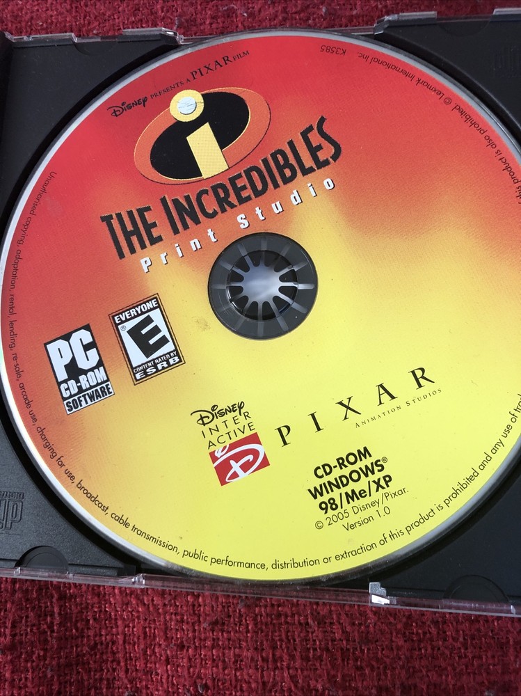 Disneys The Incredibles PC-CD ROM Print Studio PC 2005 Disney Interactive TESTED