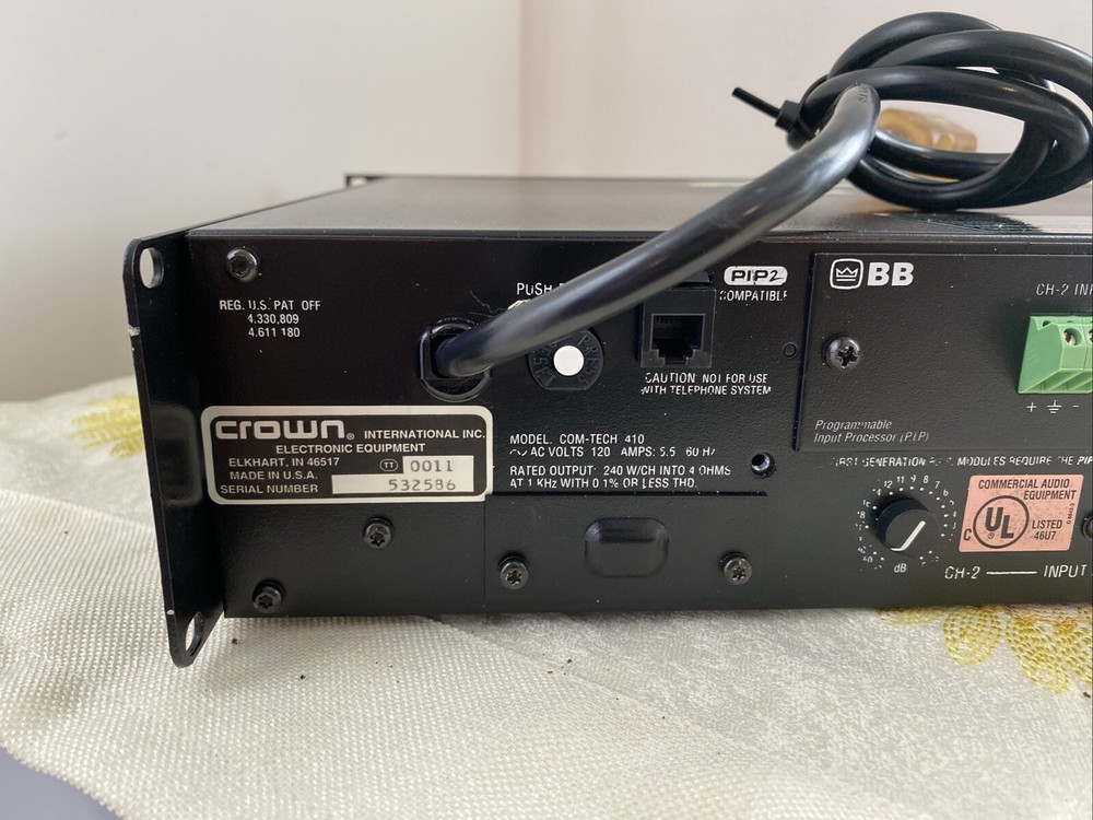 Crown Com-Tech 410 2-Channel Commercial Power Amplifier
