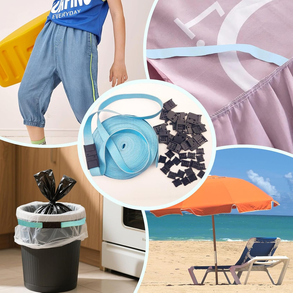 Trash Can Bands, Adjustable-Length Long Rubber Bands, Non-Slip Trash Can Elastic