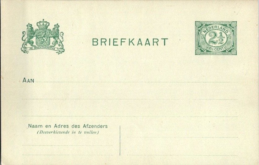 Netherlands Higgins & Gage 31 Unused.
