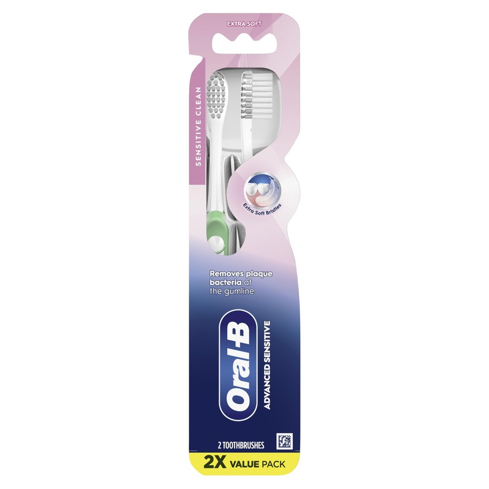 Advanced Sensitive Toothbrushes, Extra Soft, 2 Count