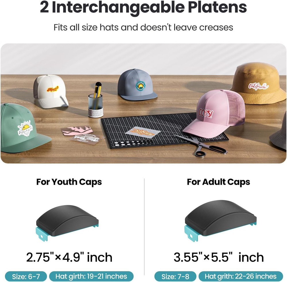 New - Hat Press Heat Transfer Machine for Caps Precise Temp & Auto Timer Control