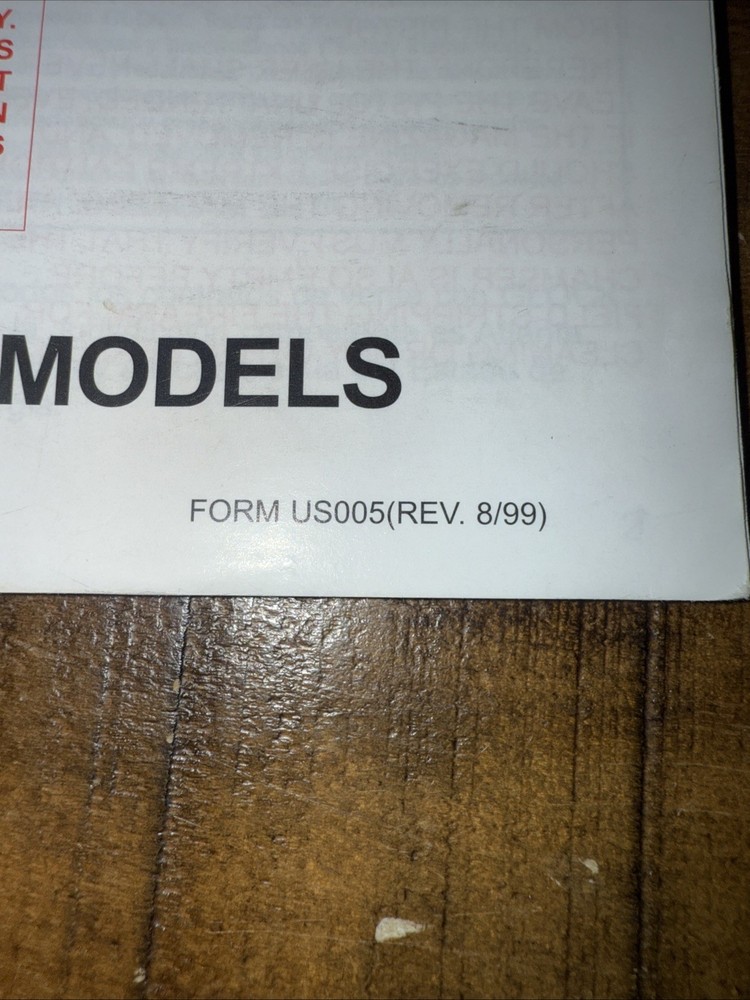 GLOCK 1999 All Models Instructions OWNERS MANUAL