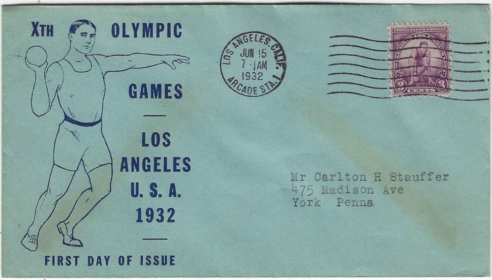 FDC   # 718-64A   --    unknown maker ---  1932  Olympics