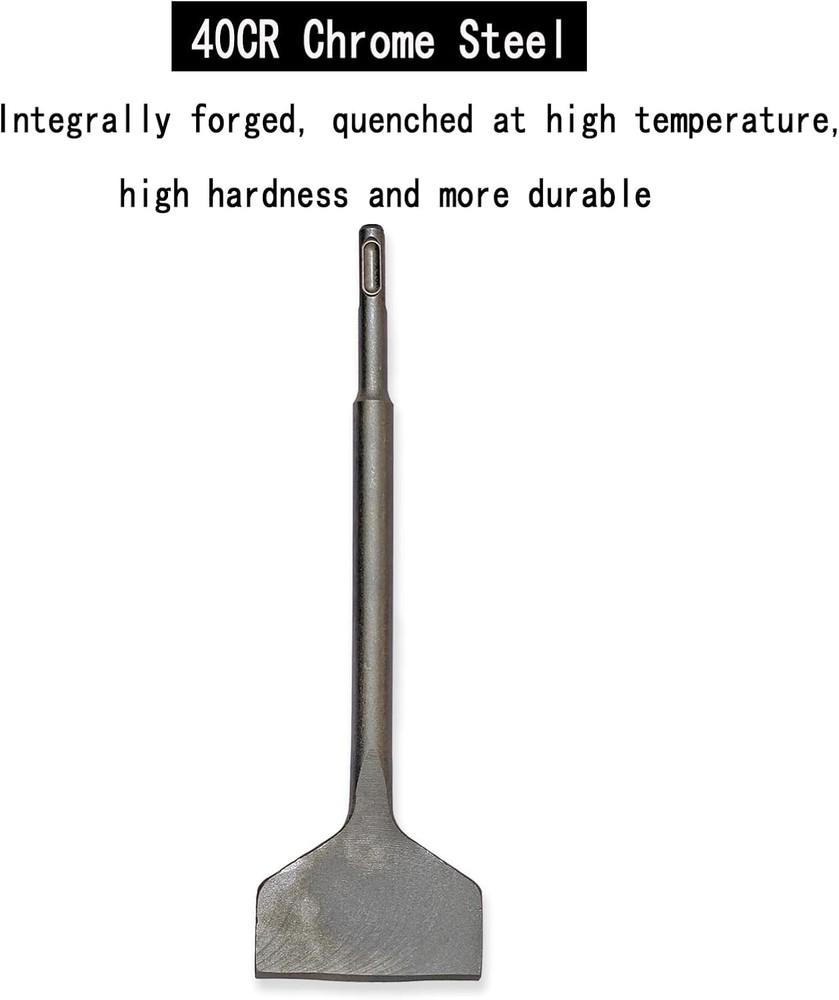 SDS Plus Chisel, Tile Removal Tool, 3”Wide,Thin Set 10 inches x 3