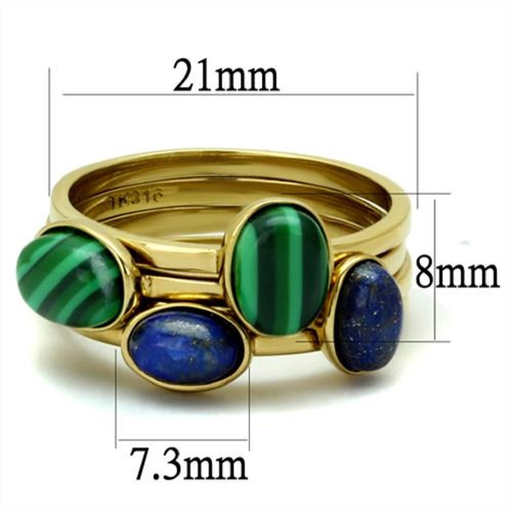 New Stainless Steel Gold IP 4-Piece Stackable Ring Sizes 5-10