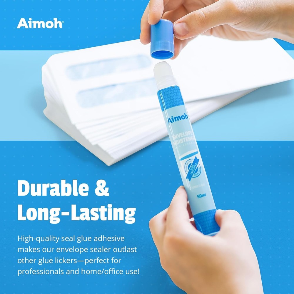 Aimoh Envelope Moistener with Adhesive, 4 Count,