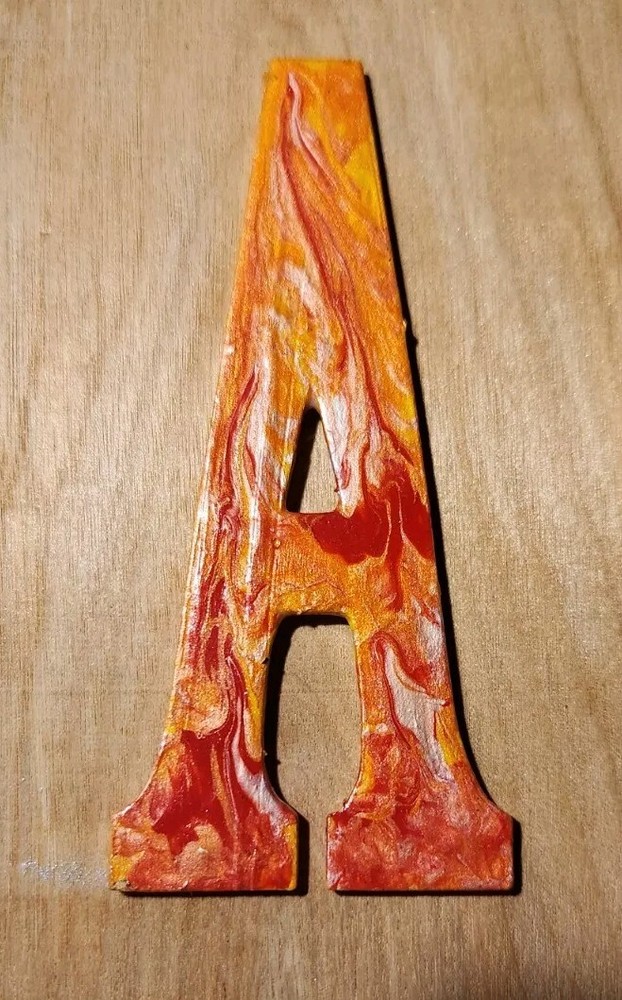 Unique Handpainted 4" Wood Letter "A"