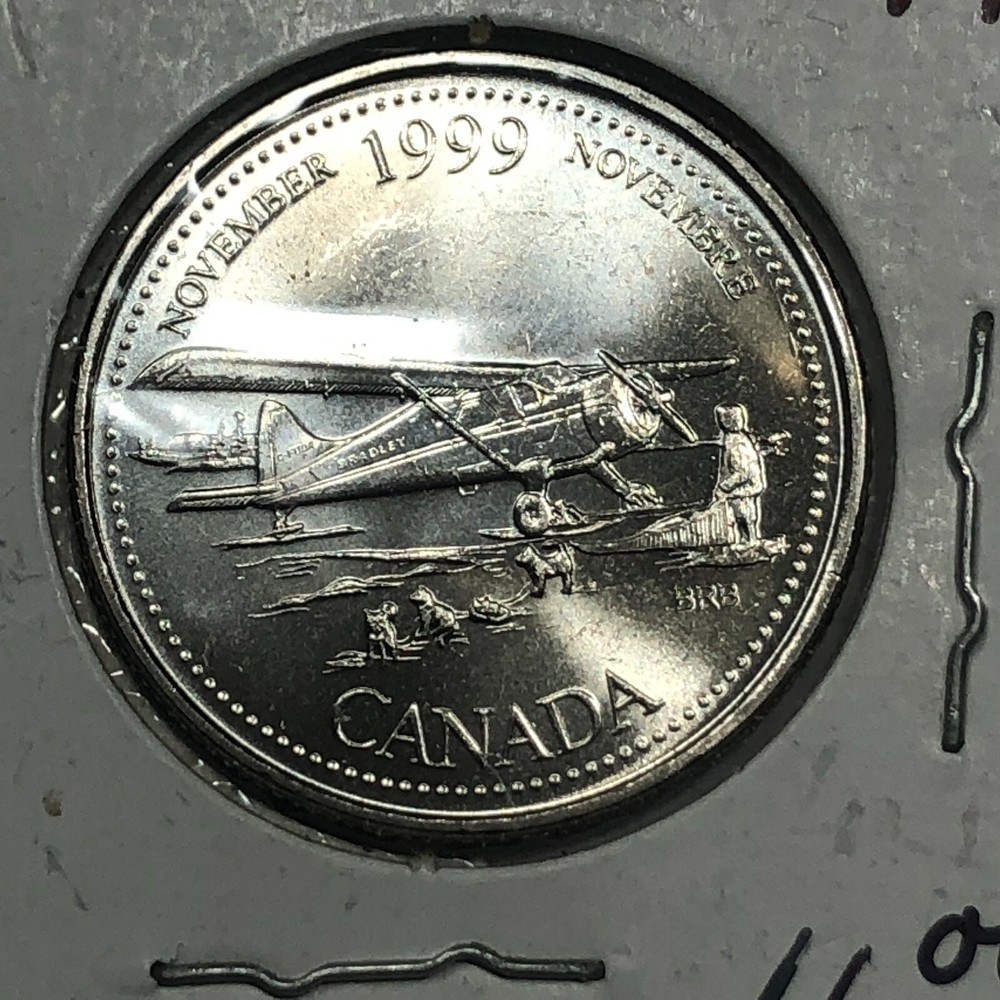 1999 Canada Uncirculated 25 Cent Foreign Coin #1137