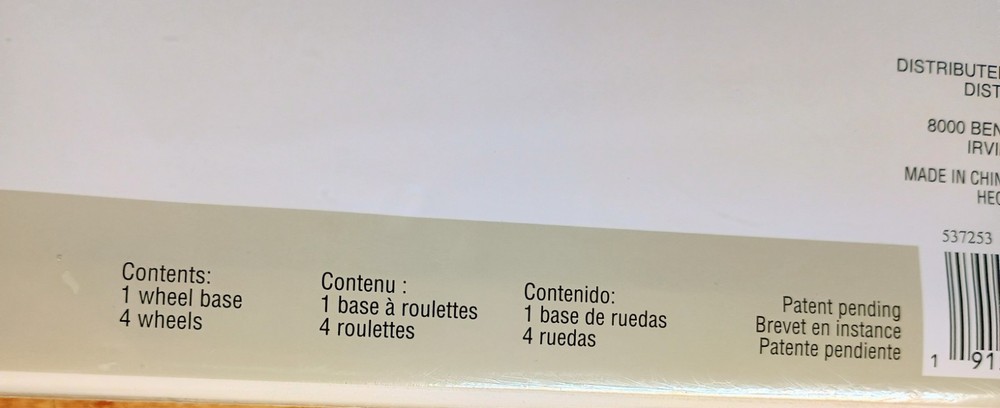 Caddy Wheel Base For Stacking Bins, New