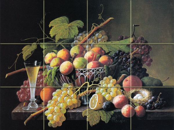 Art Still Life Grape Wine Ceramic Mural Backsplash Bath Tile #1803