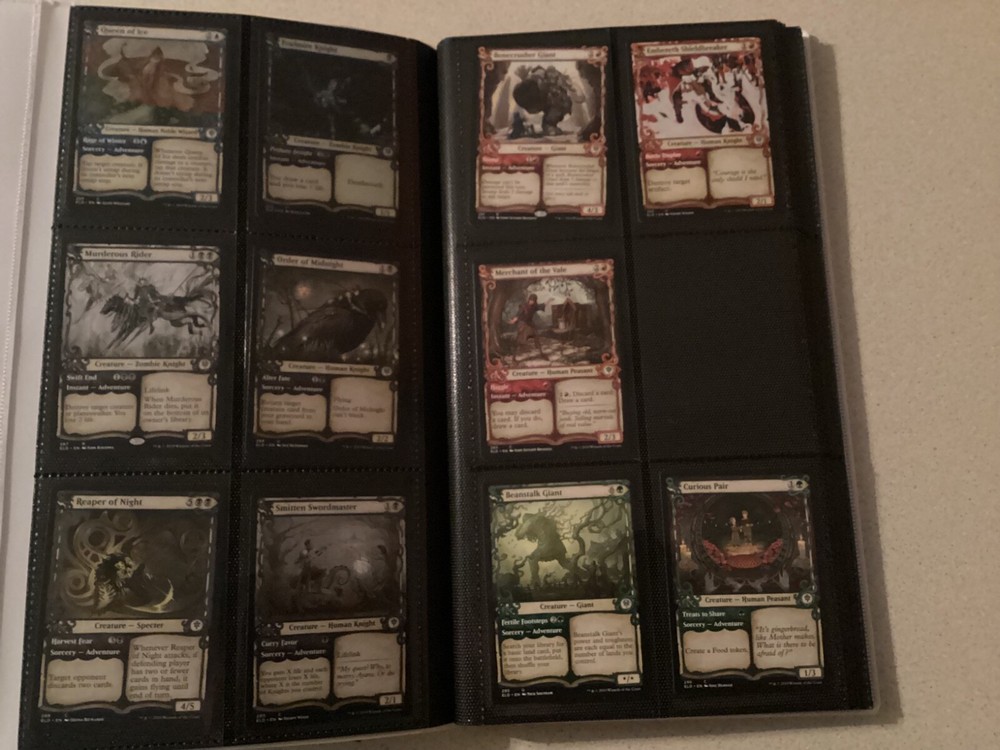 MTG THRONE OF ELDRAINE NEAR COMPLETE BASE SET W/BINDER READ