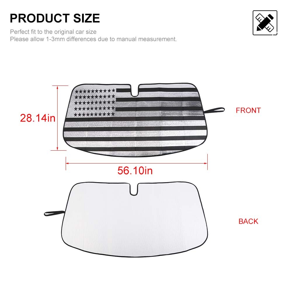 Windshield Visor SunShade Sun Shade US Flag Pattern For Ford Mustang 2015-2020