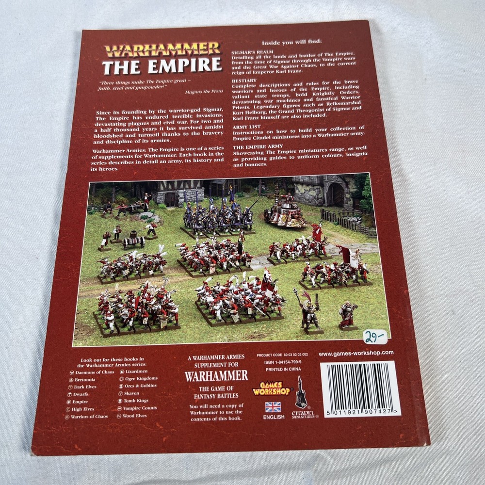 Warhammer The Empire Army Supplement Games Workshop Book