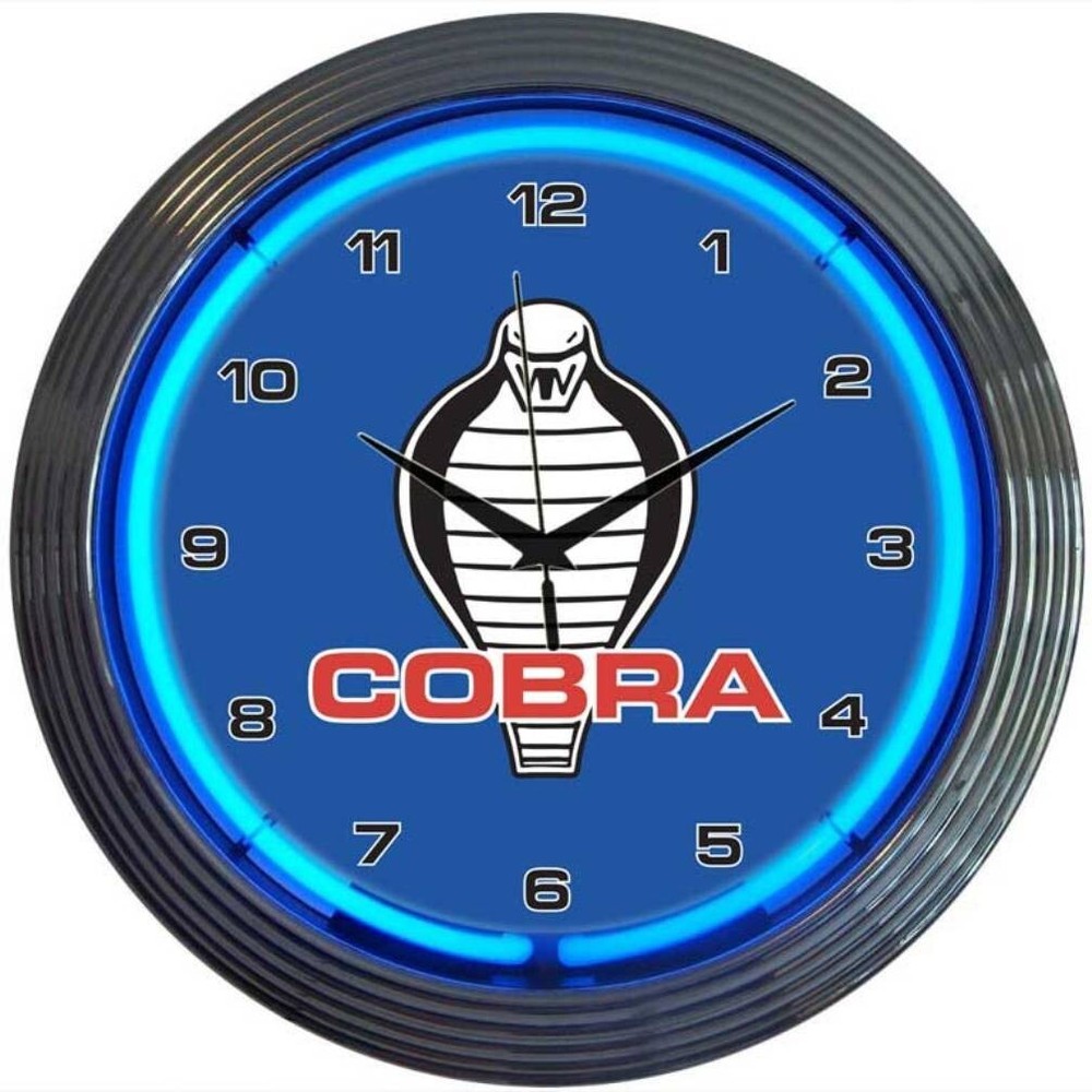 Neonetics 15" Blue Shelby Cobra Wall Mount Light Up Neon Clock Sign