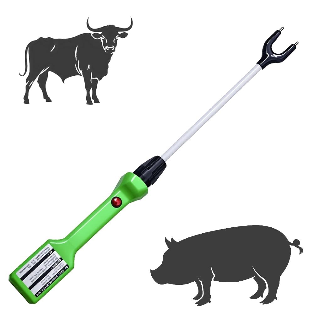 Rechargeable Cattle prod with LED Light, for self-Defense, Green