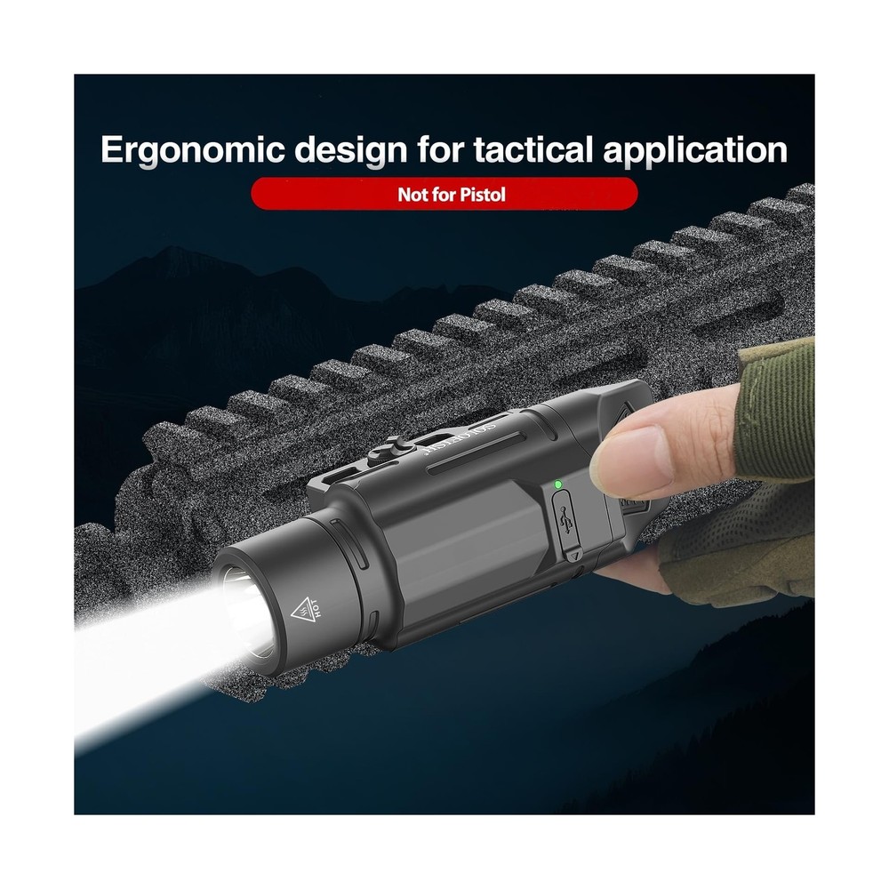Solofish 1500 Lumen Slidable Tactical Flashlight Compatible with Pi... Fast Ship