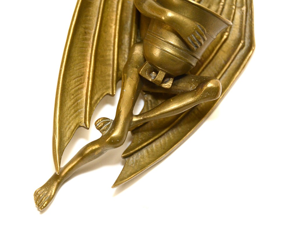 Vienna Bronze Hanging Devil Figure Match Holder