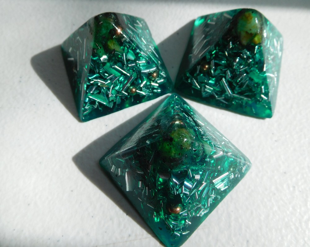 Transparent Green Small Pyramids Positive Orgone