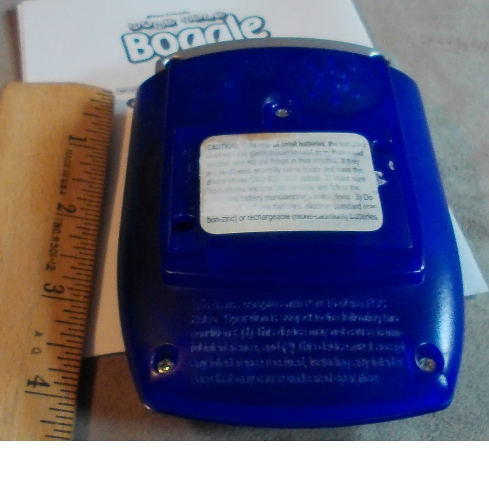 Electronic Handheld Boggle Works 2002 Hasbro Parker Bros Blue