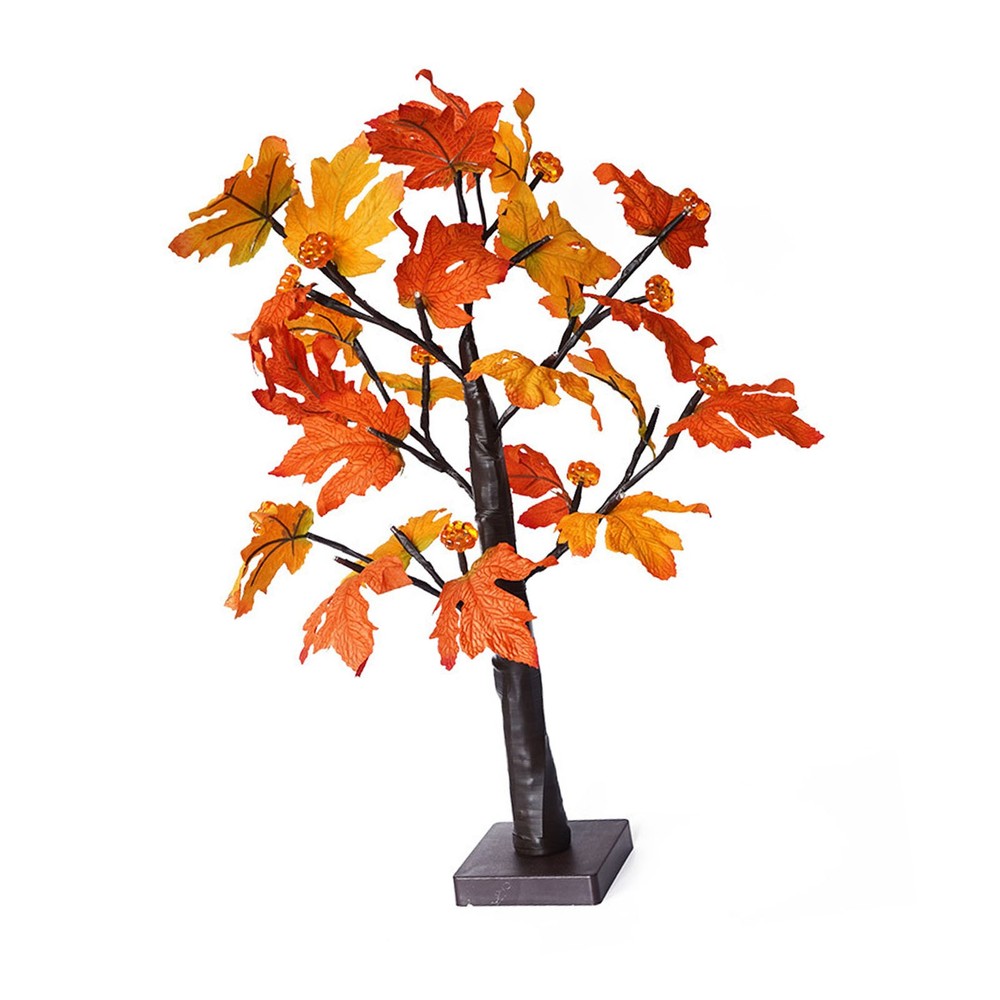 24in Fall Maple Tree With 24 LEDs Soft Light For Xmas