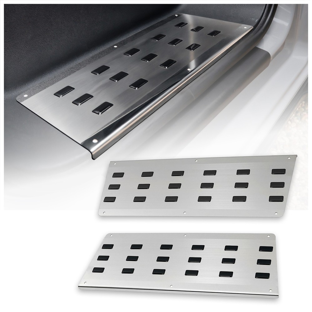Front Interior Step Covers for Ford Transit Custom 2023 - Black | Silver