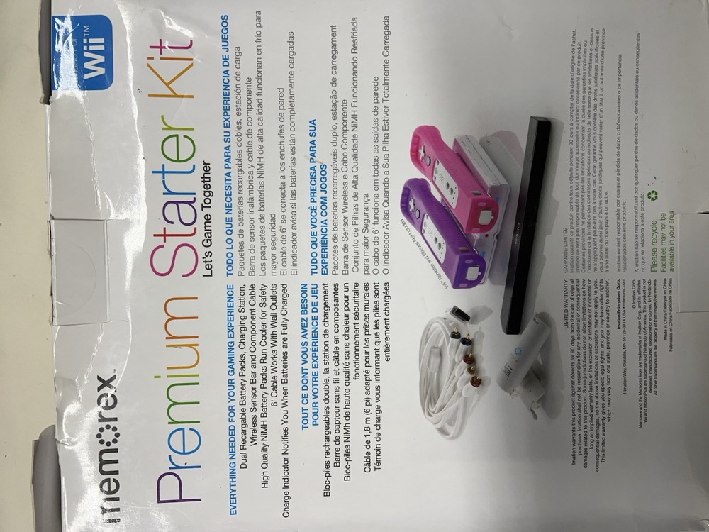 Memorex Wii Starter Kit New. Component Cables, Charging Station More