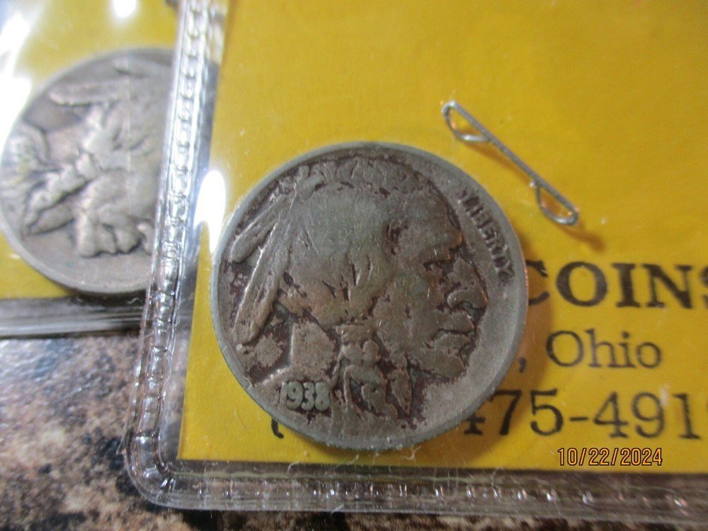 1938-D BUFFALO NICKEL VG EE