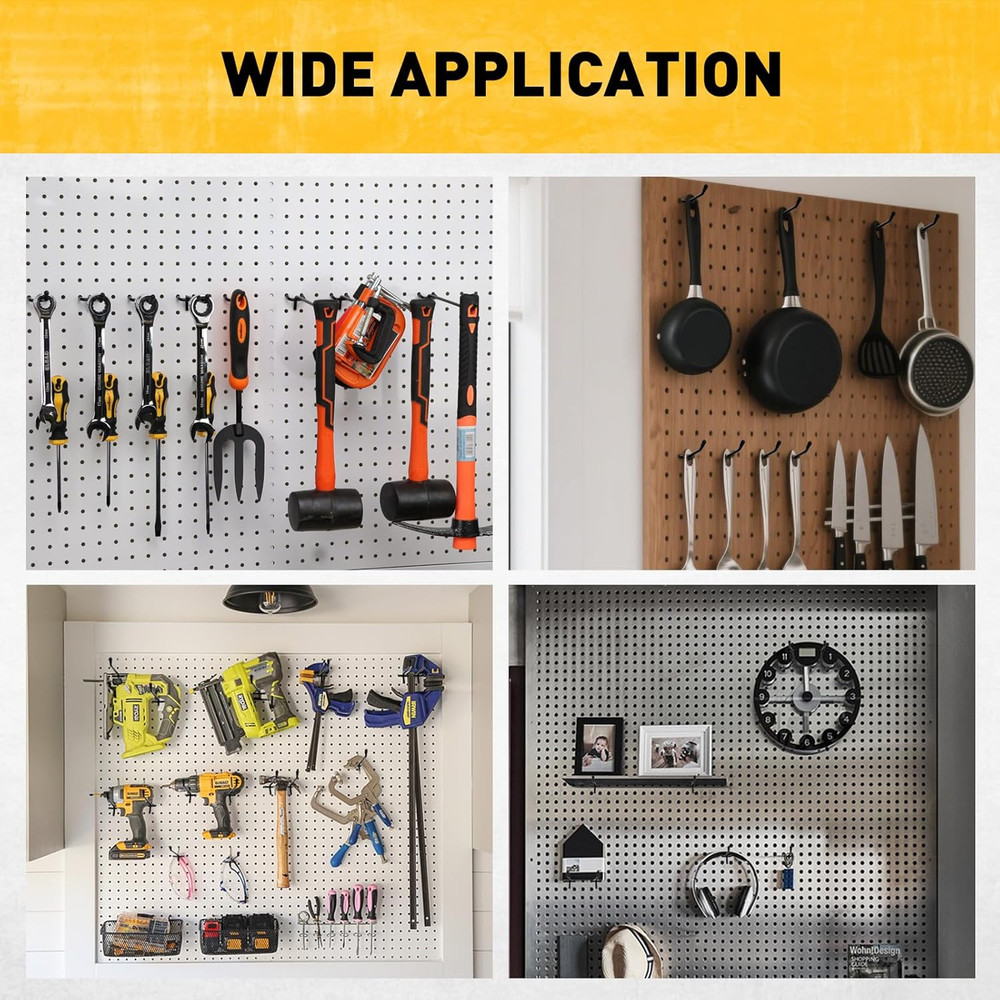 66 Pieces Extra Thick Pegboard Hooks Heavy Duty Peg Board Organizer Acces
