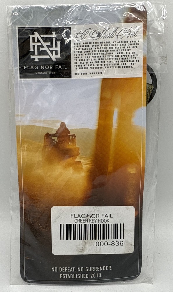 Flag No Fail Olive Green Key Hook Keychain Accessory