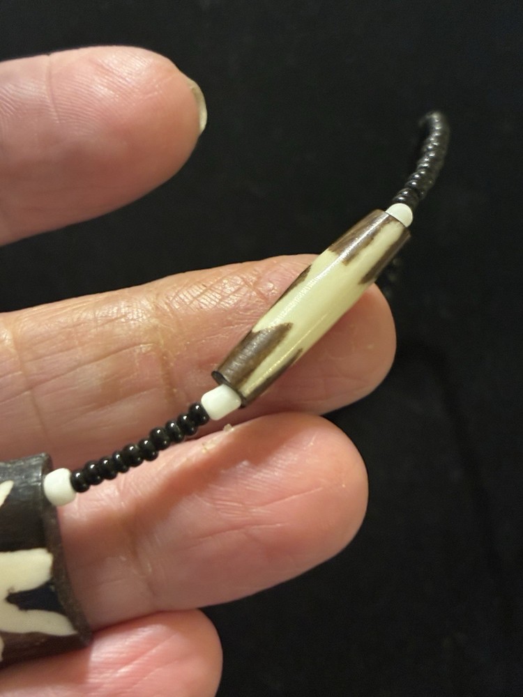 2 Artisan Stone And Bone Beaded Necklaces