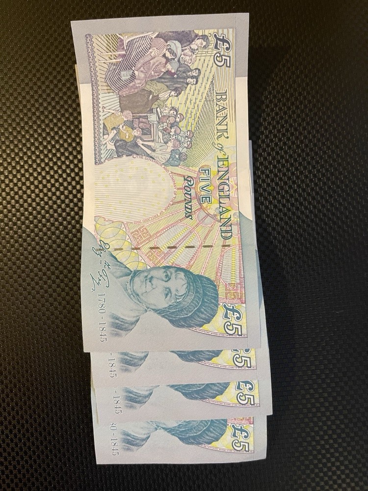 ENGLAND - 4x £5 Pounds - Consecutive Number - very good condition