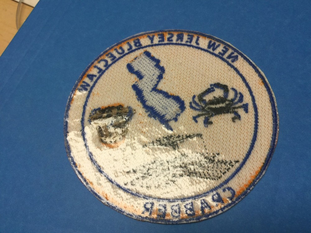 New jersey Blue Claw Crabber 4" Embroidered Iron On Patch