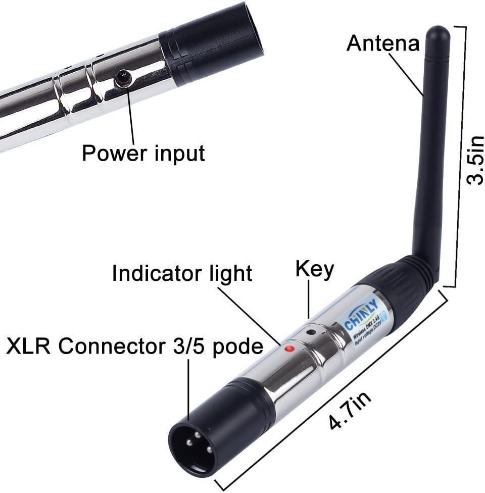 6 Built-In Battery Wireless Receivers with Transmitter for DJ Lighting Solutions