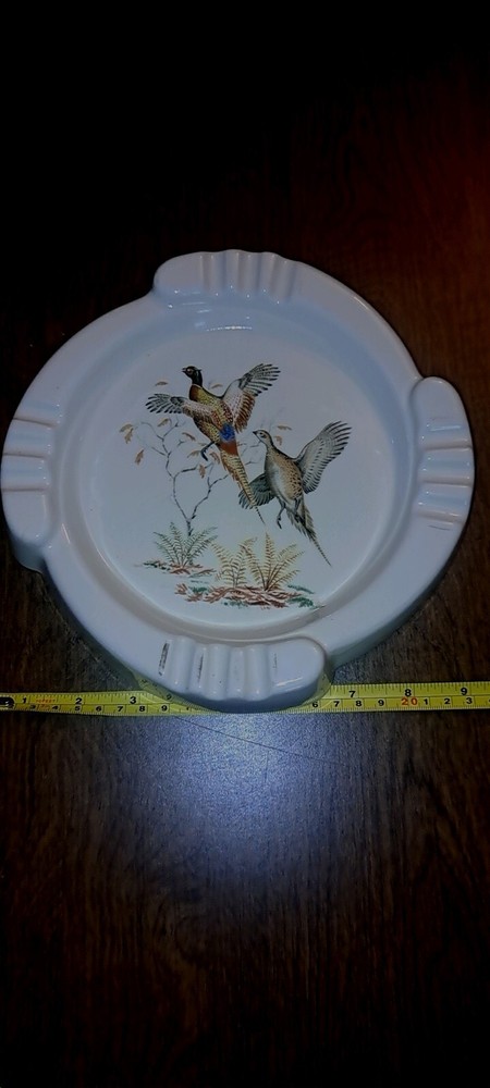 VINTAGE PHEASANT ASHTRAY CERAMIC #62 ART DECO