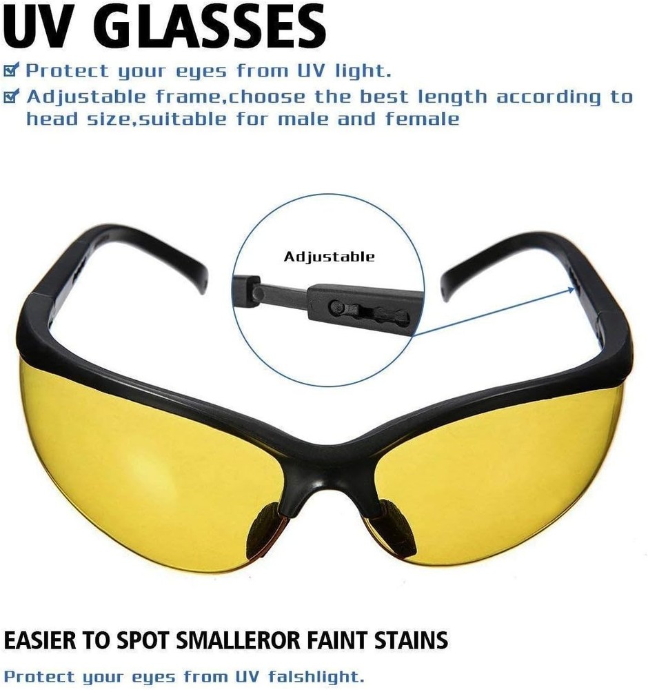 Professional UV Leak Detector Flashlight - 68 LEDs, Includes Glasses, 20 Hours