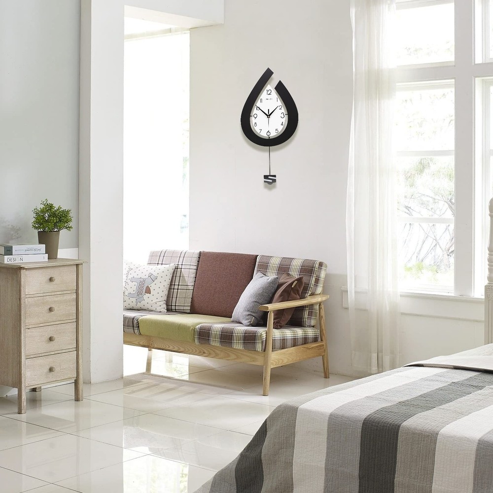 Large Wall Clock for Living Room Decor Big Pendulum Modern Wall Clock Silent ...