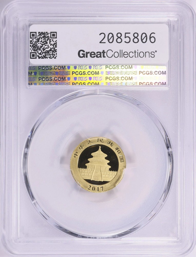 2017 3g Chinese Gold Panda PCGS MS-70