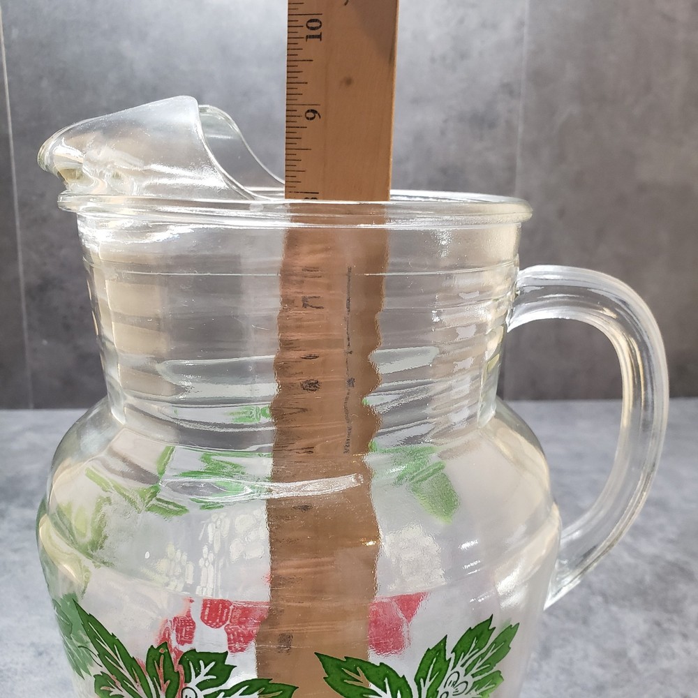 Strawberry Design Libbey Glass Co Pitcher