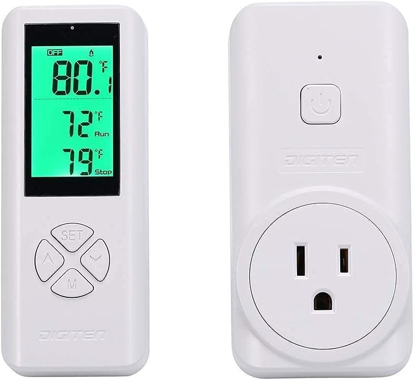 Wireless Temperature Controlled Outlet, Digital Plug in Thermostat White-100